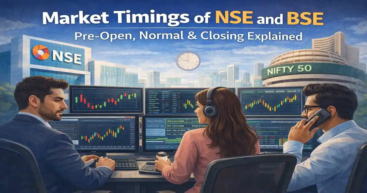 Market Timings of NSE and BSE Pre-Open, Normal & Closing Explained