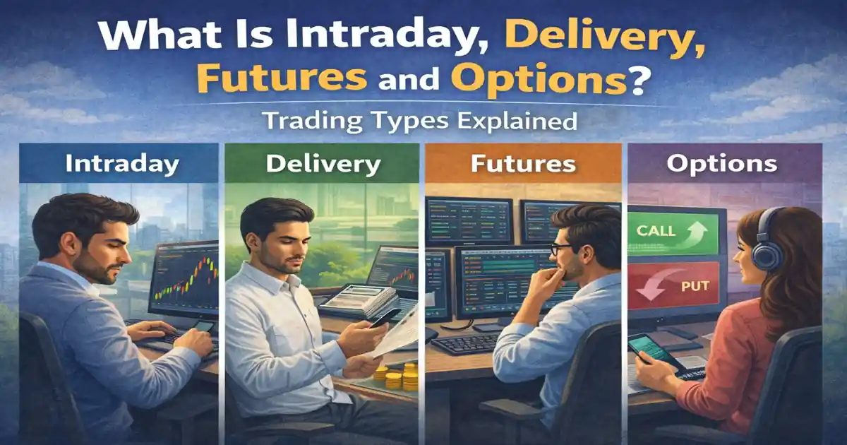 What Is Intraday, Delivery, Futures and Options Trading Types Explained